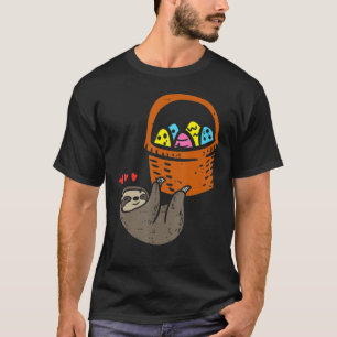 Easter Sloth Hanging Egg Basket Cute Animal Men Wo T-Shirt