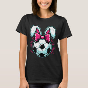 Easter soccer ball bunny ears bow cute boys girls T-Shirt