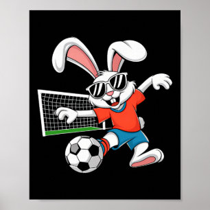 Easter Soccer Bunny Funny Soccer Lover Kids Boys T Poster