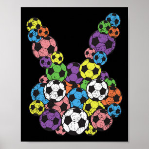 Easter Soccer Lover Bunny Head Ll Egg Hunting Spri Poster