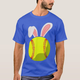 Easter Softball Bunny Rabbit Ears For Mum Kids Boy T-Shirt
