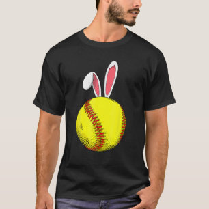 Easter Softball Rabbit Ears For Mom Kids Boys Soft T-Shirt