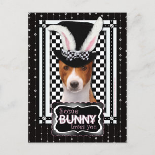 Easter - Some Bunny Loves You - Basenji Holiday Postcard