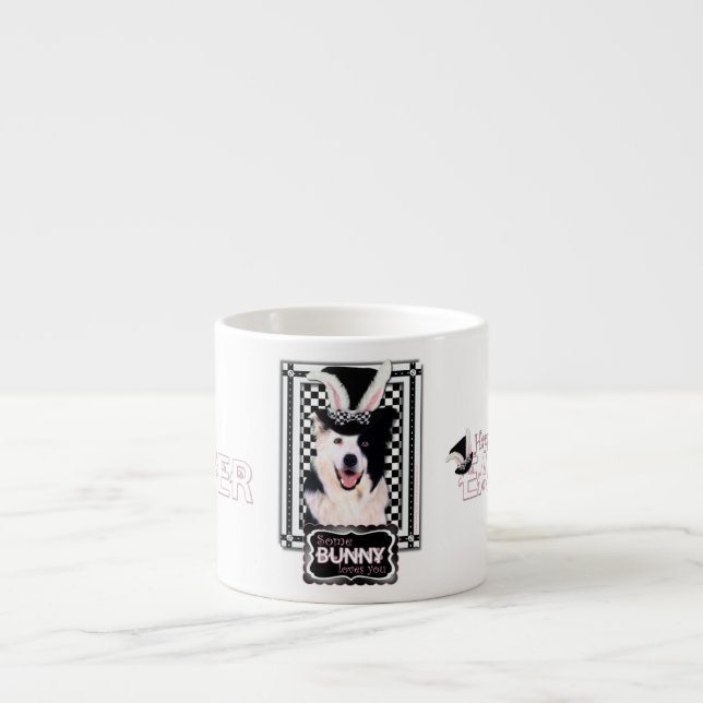 Easter - Some Bunny Loves You - Border Collie Espresso Cup (Front)