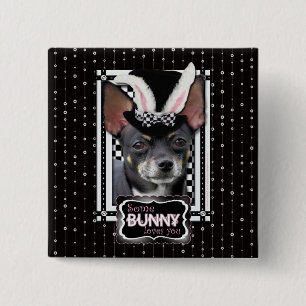 Easter - Some Bunny Loves You - Chihuahua 15 Cm Square Badge