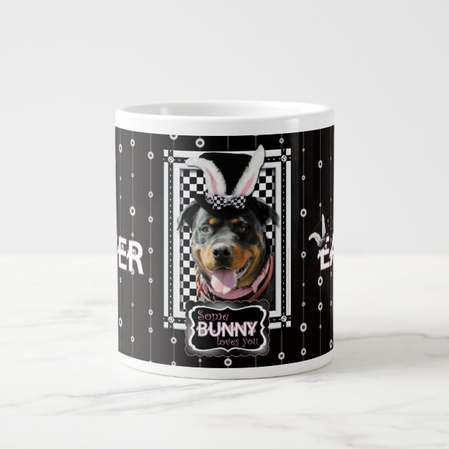Easter - Some Bunny Loves You - Rottweiler Large Coffee Mug (Front)