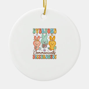 Easter Speech Therapy SLP Everyone Communicates Di Ceramic Ornament