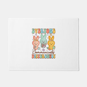 Easter Speech Therapy SLP Everyone Communicates Di Doormat