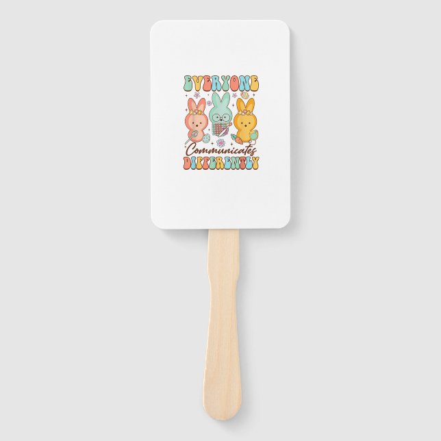 Easter Speech Therapy SLP Everyone Communicates Di Hand Fan (Front)