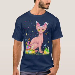Easter Sphyn Cat Bunny Egg Hunting Sphyn Cat Easte T-Shirt