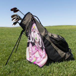 Easter/spring Anime girl Golf Towel