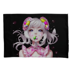 Easter/spring Anime girl  Pillowcase