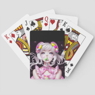 Easter/spring Anime girl Playing Cards