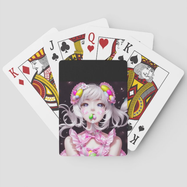 Easter/spring Anime girl  Playing Cards (Back)