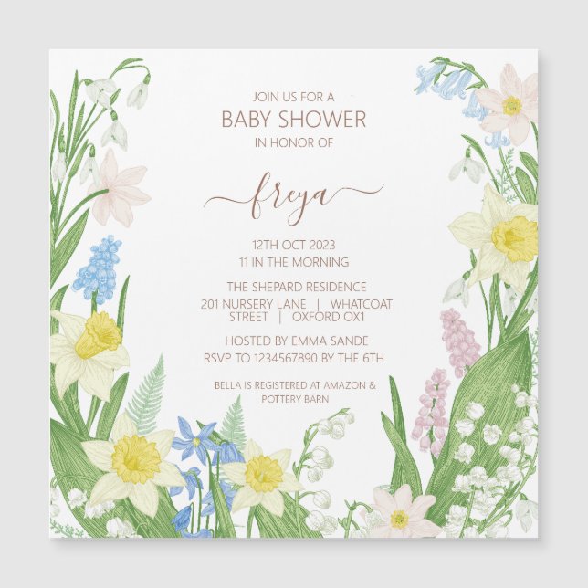 Easter Spring Baby Shower Magnetic Invitation (Front)