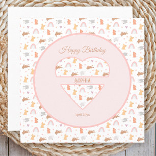 Easter Spring Birthday Bunny Pattern Card