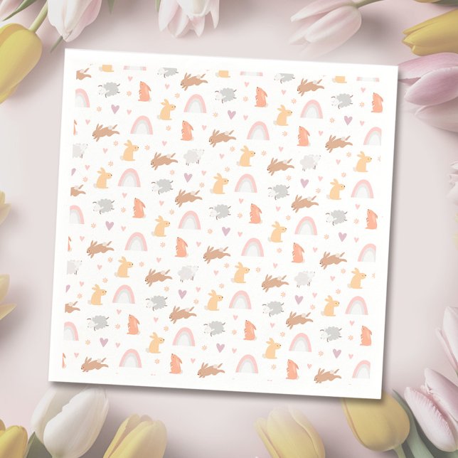Easter Spring Birthday Bunny Pattern Napkin (Easter Spring Birthday Bunny Pattern Napkins)