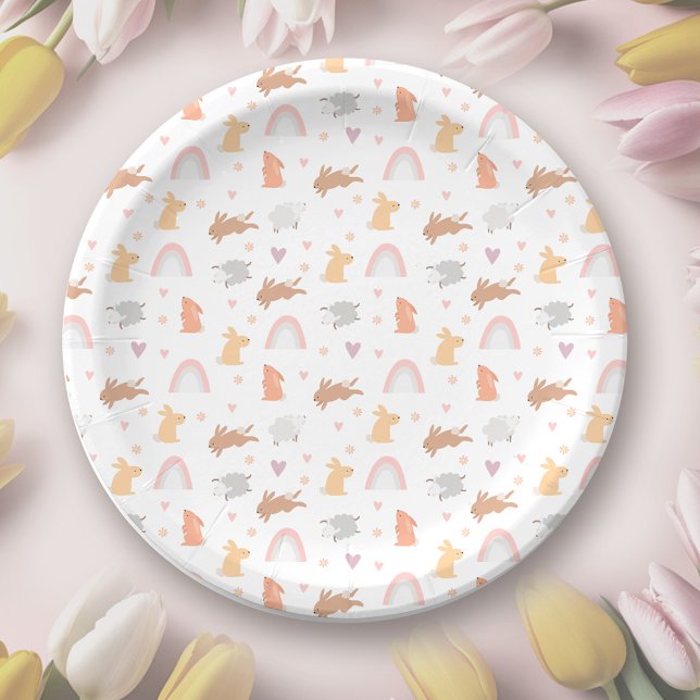 Easter Spring Birthday Bunny Pattern Paper Plate (Easter Spring Birthday Bunny Pattern Paper Plates)