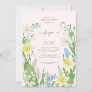Easter Spring Blooms Floral Baby Shower Invitation