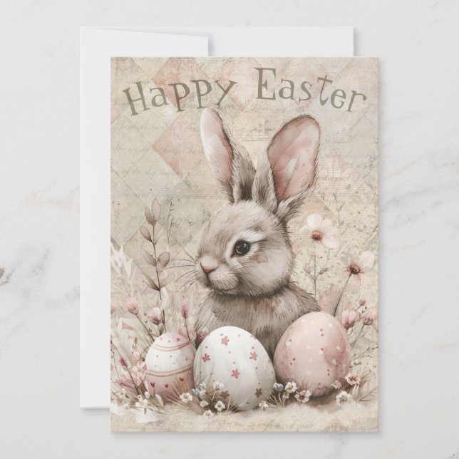 Easter Spring Bunny Holiday Card (Front)