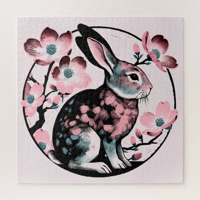Easter Spring Bunny Rabbit Dogwood                 Jigsaw Puzzle (Vertical)