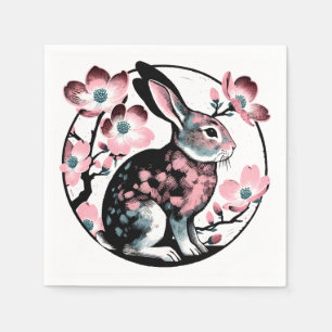 Easter Spring Bunny Rabbit Dogwood                 Napkin