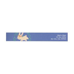 Easter Spring Bunny Wrap Around Address Label