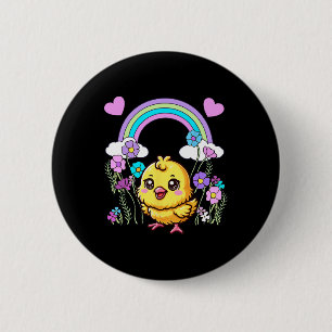 Easter Spring Chick Flowers Children Child By 6 Cm Round Badge