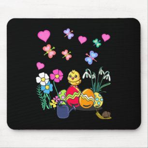 Easter Spring Chicks Easter Festival Flowers Child Mouse Pad
