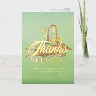 Easter Spring Flower Basket Thanks Easter Business Foil Greeting Card