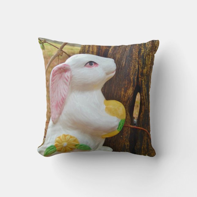 Easter Spring flower Bunny Cushion (Front)