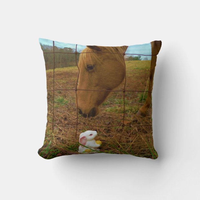 Easter Spring flower Bunny Cushion (Front)