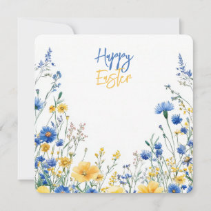Easter Spring Flowers Flat Holiday Card