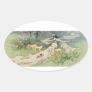Easter spring goddess stickers