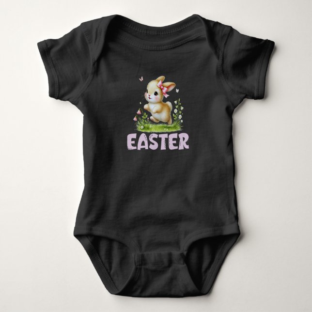 Easter Spring Kids Girl Baby Bodysuit (Front)