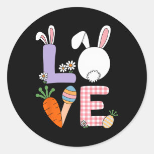 Easter Spring Love Bunny Ears  Classic Round Sticker