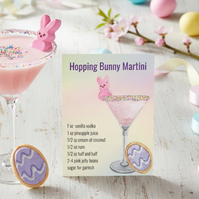 Easter Spring Martini Cocktail Recipe  Postcard (Creator Uploaded)