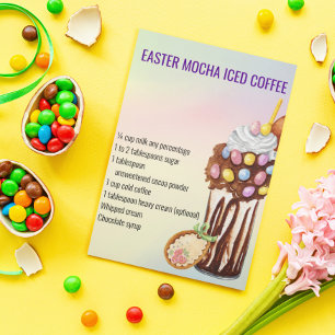 Easter Spring Mocha Coffee Drink Recipe  Postcard