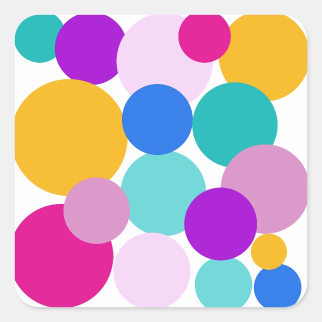 Easter Spring Polka Dots  Square Sticker (Front)