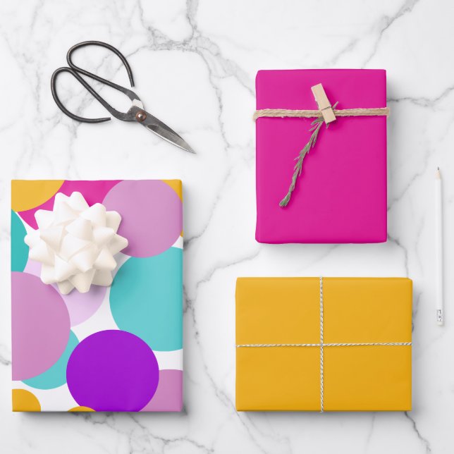 Easter Spring Polka Dots  Wrapping Paper Sheet (Front)