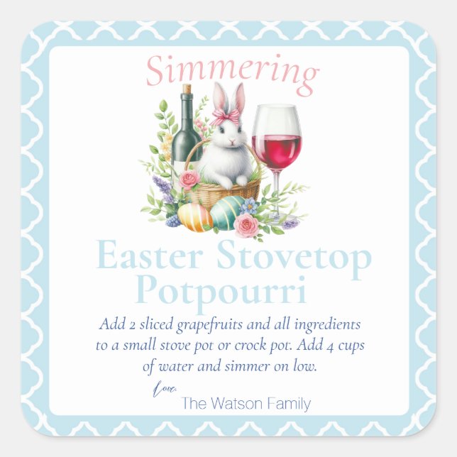 Easter Spring Stovetop Potpourri   Square Sticker (Front)