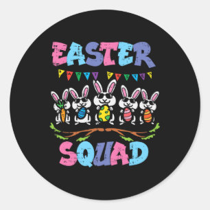 Easter Squad Bunnies Family Matching Men Women Kid Classic Round Sticker