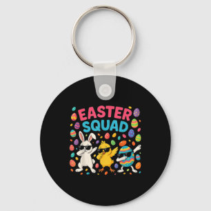 Easter Squad Bunny Chick Egg Dabbing Key Ring
