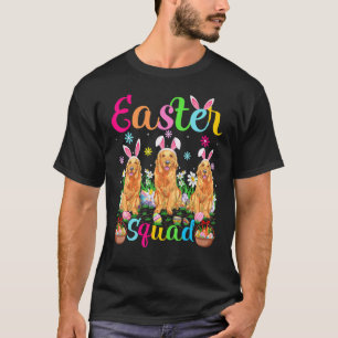 Easter Squad Bunny Ear Golden Retriever Dog Happy  T-Shirt