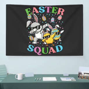 Easter Squad Bunny Egg Chick Dab Crew Matching Banner