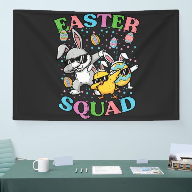Easter Squad Bunny Egg Chick Dab Crew Matching Banner (Tradeshow)