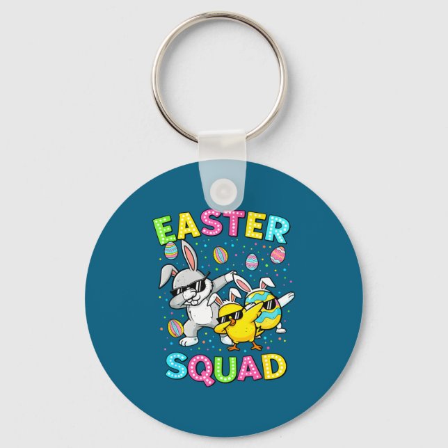 Easter squad bunny egg chick dab crew matching men key ring (Front)