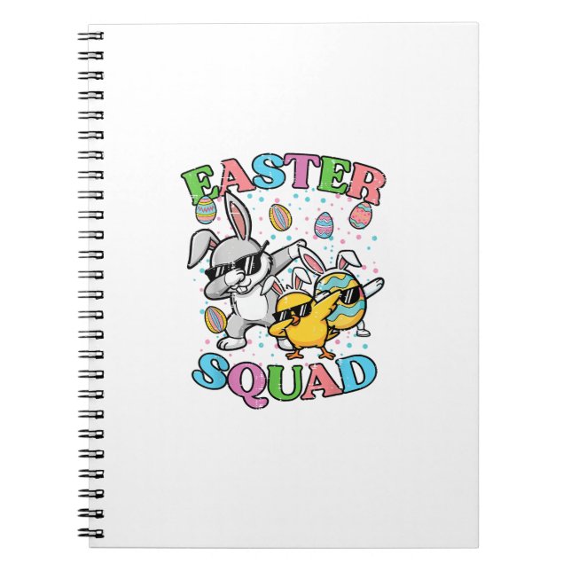 Easter Squad Bunny Egg Chick Dab Crew Matching Men Notebook (Front)