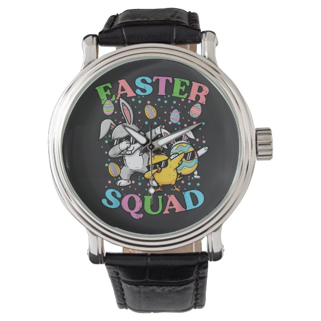 Easter Squad Bunny Egg Chick Dab Crew Matching Watch (Front)