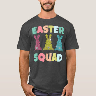 Easter Squad Bunny Rabbit Trio Women Girls  T-Shirt